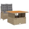 vidaXL 2-delige Tuinset met kussens poly rattan beige