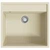 vidaXL Gootsteen met overloopgat graniet beige