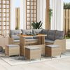 vidaXL Tuin Sofa Set 9 pcs Beige poly rattan