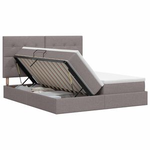 vidaXL Opslag bed met hoofdeinde met opslag Taupe 180 x 200 cm Stof