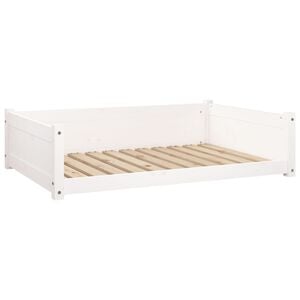 vidaXL Hondenmand 105,5x75,5x28 cm massief grenenhout wit