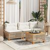 vidaXL Tuintafel 55x55x36 cm poly rattan en acaciahout beige