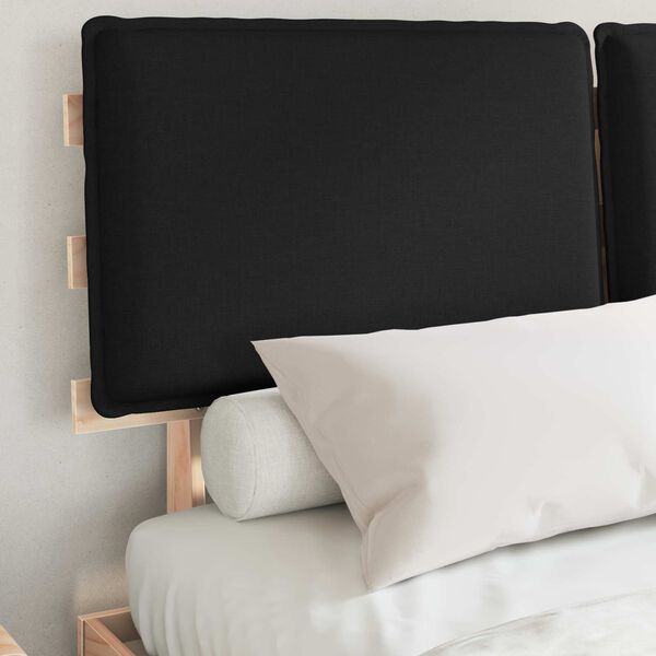 vidaXL Bedframe met Gevoerd Hoofdgedeelte Zwart 140 x 200 cm