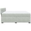 vidaXL Boxspring met matras fluweel lichtgrijs 180x200 cm
