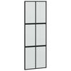 vidaXL Schuifdeur met beslagset 90x205 cm gehard glas zwart