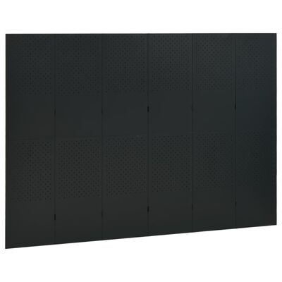 vidaXL Kamerscherm met 6 panelen 240x180 cm staal zwart