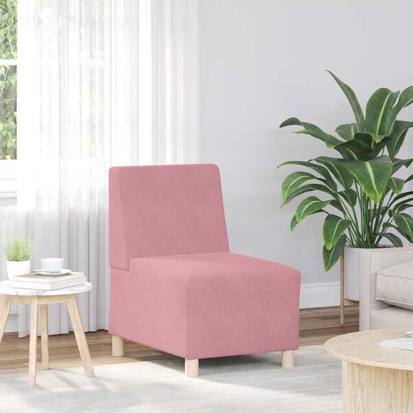 vidaXL Modulaire Bankeenheid Armlos 3 pcs Roze 55 x 74 x 82 cm Fluweel