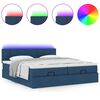 vidaXL Ottoman bed met matrassen en LED's 160x200cm stof blauw