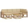 vidaXL Buiten bankenset 7 st Wit en Beige Massief Acaciahout