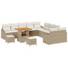 vidaXL Tuinbankenset met kussen met opslag 13 pcs Beige Poly riet