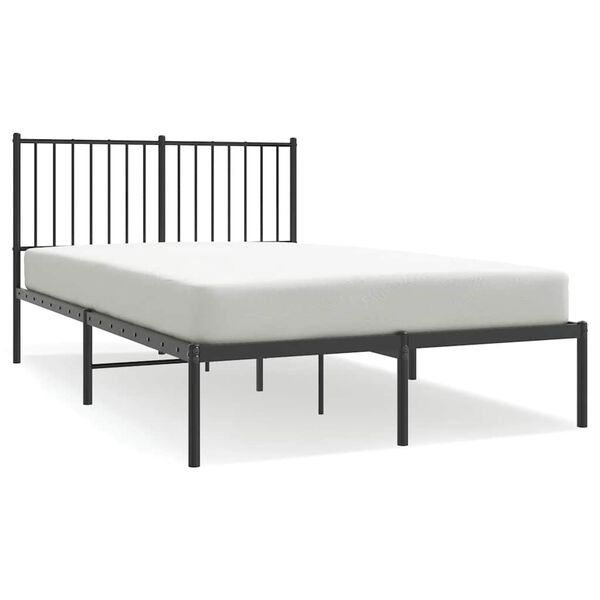vidaXL Bedframe met hoofdbord metaal zwart 120x200 cm