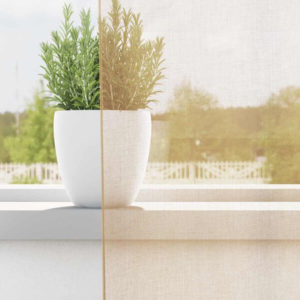 vidaXL Gordijnen voile met roedezakken 2 st zand