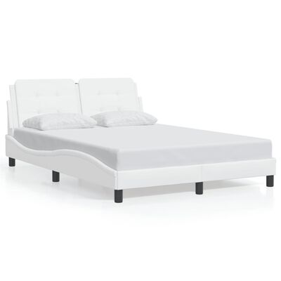 vidaXL Bedframe met hoofdbord kunstleer wit 140x200 cm