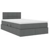 vidaXL Opbergbed met LED met matras Donkergrijs 120 x 200 cm Stof