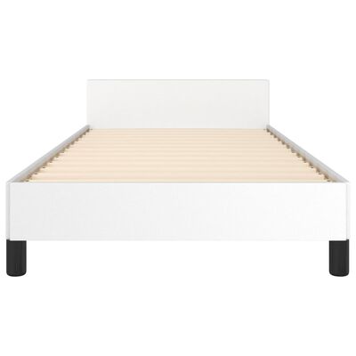 vidaXL Bedframe met hoofdbord kunstleer wit 90x190 cm