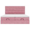 vidaXL Ottoman bed met matrassen 180x200cm fluweel roze