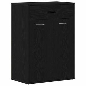 vidaXL Schoenenrek met lade Zwart Eiken 60 x 35 x 84 cm Bewerkt hout