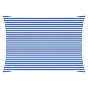 vidaXL Zonneschaduwzeil 3 x 6 m HDPE Rechthoekig Blauw en Wit