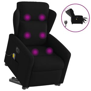 vidaXL Sta-op-massagestoel elektrisch verstelbaar stof zwart