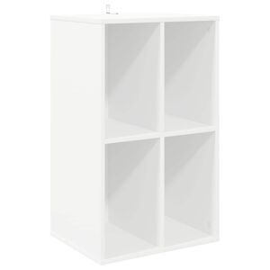 vidaXL Platenkast Wit 44,5 x 36,5 x 74,5 cm Bewerkt hout