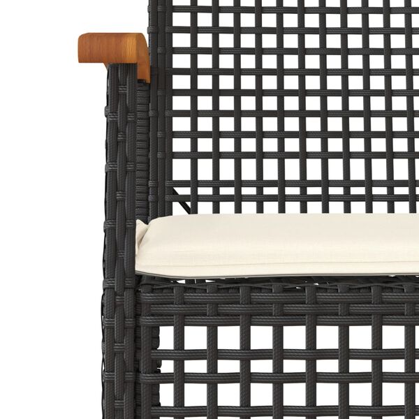vidaXL 5-delige Tuinset met kussens poly rattan zwart