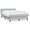 vidaXL Boxspring met matras fluweel lichtgrijs 140x210 cm