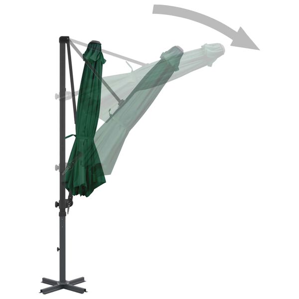 vidaXL Zweefparasol met aluminium paal 300 cm groen