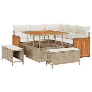 vidaXL Tuinbankenset 8 st 8-zits Beige en Cr&egrave;me