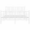 vidaXL Bedframe met hoofd- en voeteneinde metaal wit 120x200 cm