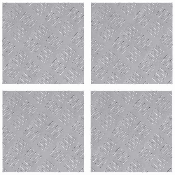 vidaXL Trap Tread Vierkant 4 pcs Zilver 30 x 30 cm Aluminium