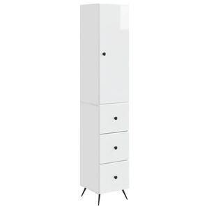 vidaXL Kastenset 2 pcs Hoogglans Wit 34,5 x 34,5 x 90 cm Bewerkt hout