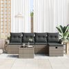 vidaXL Tuin Sofa Set met kussen met opslag 6 pcs Grijs Poly riet