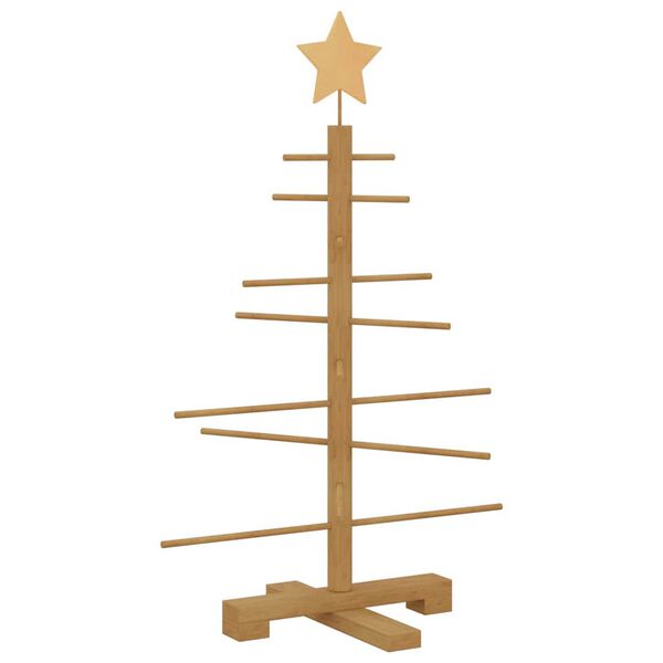 vidaXL Houten kerstboom met standaard Bruin 75 cm Bamboe
