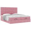 vidaXL Ottoman bed met matrassen 200x200cm fluweel roze