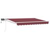 vidaXL Handbediende luifel met LED's Bordeauxrood en Wit 2,5 x 2 m
