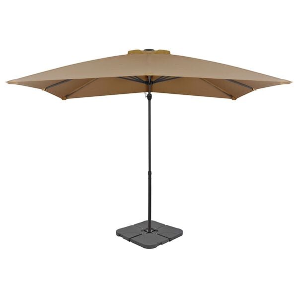 vidaXL Parasol met draagbare voet taupe