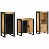 vidaXL Badkamermeubelset 3 st Bruin en zwart Massief Mango Hout