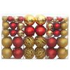 vidaXL Kerstballen 100 st 3/4/6 cm goudkleurig en wijnrood