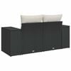vidaXL Tuinbank met kussens 2-zits zwart poly rattan