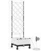 vidaXL Tuin Pot met Irrigatie en Wielen Wit 40 x 40 x 132 cm PP