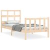 vidaXL Bedframe met hoofdbord massief hout