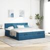 vidaXL Ottoman bed met matrassen 200x200cm fluweel donkerblauw