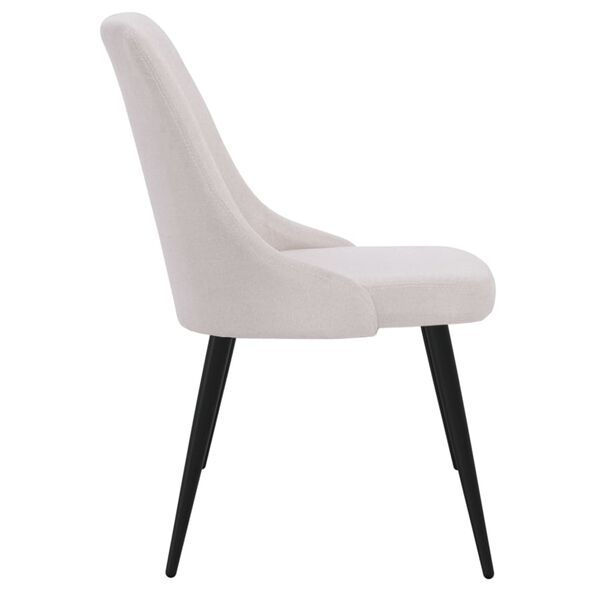 vidaXL Eetkamerstoelen 6 st stof cr&egrave;mekleurig