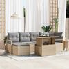 vidaXL Tuin Sofa Set met opslag 7 pcs Beige Poly riet
