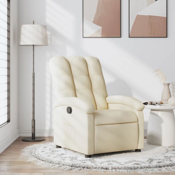 vidaXL Relaxfauteuil Cr&egrave;me Stof