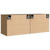 vidaXL Wandkasten 2 st 45x30x35 cm massief grenenhout honingbruin