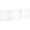 vidaXL Hondenhek inklapbaar met deur 9 panelen 450 cm populierhout wit