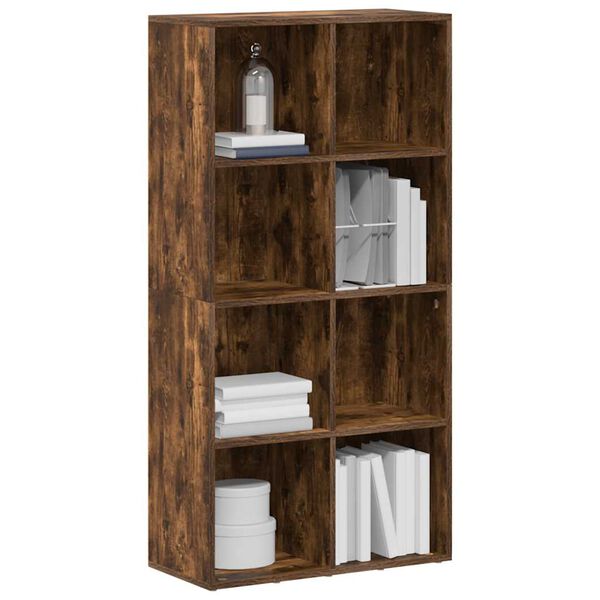 vidaXL Boekenkast 66x30x130 cm bewerkt hout gerookt eikenkleurig