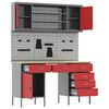 vidaXL Werk Cabinet met lade met opslag 7 pcs Rood 150 x 55 x 200 cm
