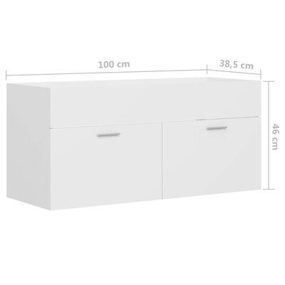 vidaXL Wastafelkast 100x38,5x46 cm bewerkt hout wit